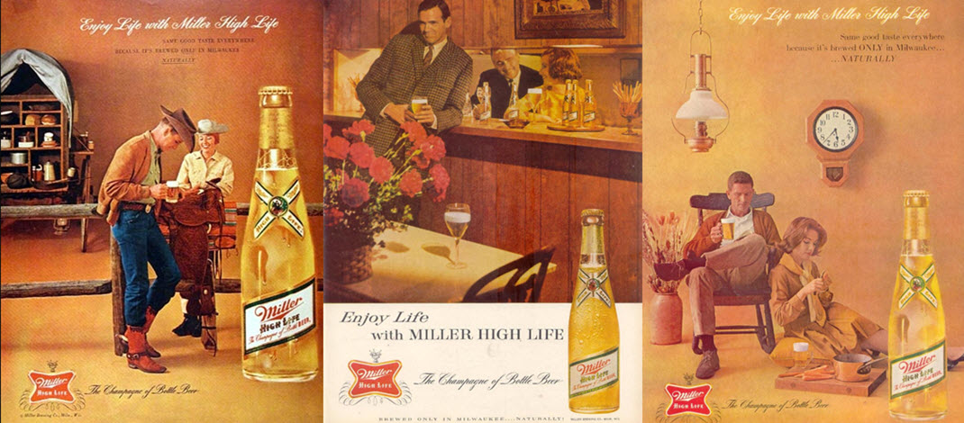  пиво, Miller High Life, бутылки по 750 мл.