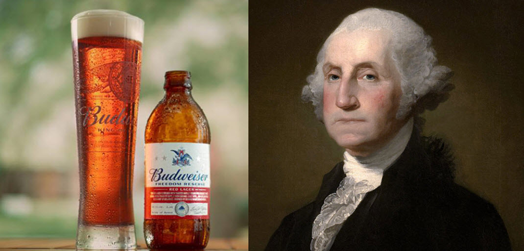  Budweiser, пиво, рецепт Джорджа Вашингтона